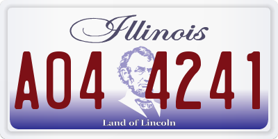 IL license plate A044241
