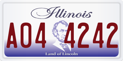 IL license plate A044242