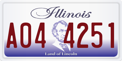IL license plate A044251