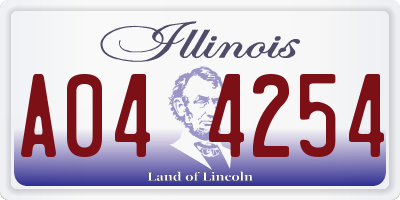 IL license plate A044254