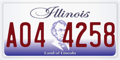 IL license plate A044258