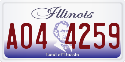 IL license plate A044259