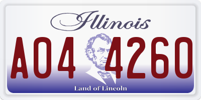 IL license plate A044260