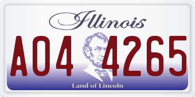 IL license plate A044265