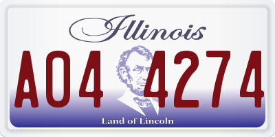 IL license plate A044274