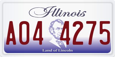 IL license plate A044275