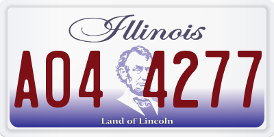 IL license plate A044277