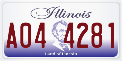 IL license plate A044281