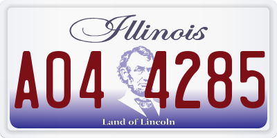 IL license plate A044285