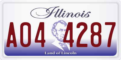 IL license plate A044287