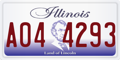 IL license plate A044293