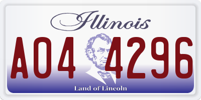 IL license plate A044296