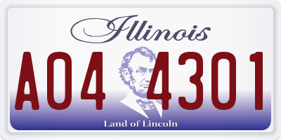 IL license plate A044301