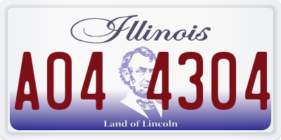 IL license plate A044304