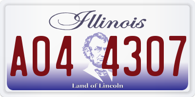 IL license plate A044307