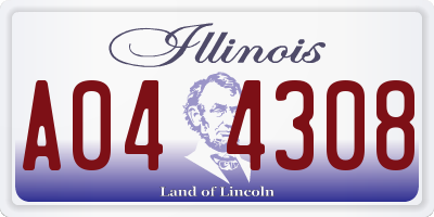 IL license plate A044308