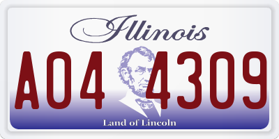 IL license plate A044309