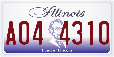 IL license plate A044310