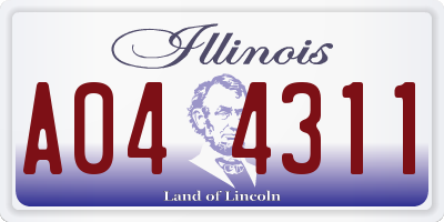 IL license plate A044311