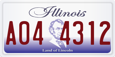 IL license plate A044312
