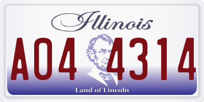 IL license plate A044314