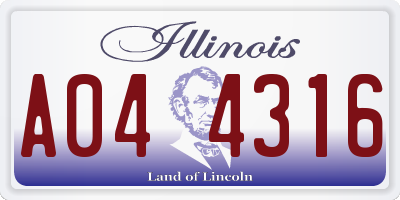 IL license plate A044316