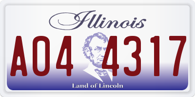 IL license plate A044317