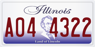 IL license plate A044322