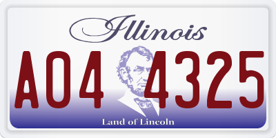 IL license plate A044325