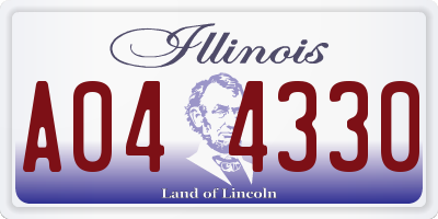 IL license plate A044330