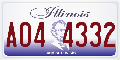 IL license plate A044332