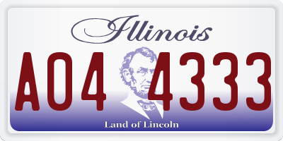 IL license plate A044333