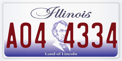 IL license plate A044334