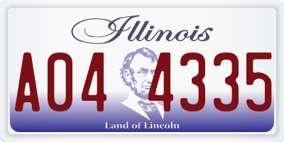 IL license plate A044335
