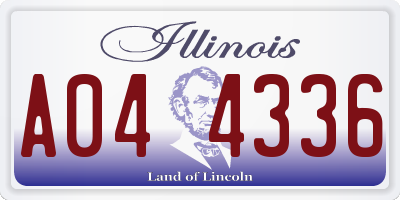 IL license plate A044336