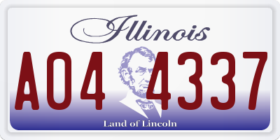 IL license plate A044337