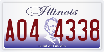 IL license plate A044338