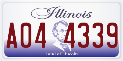 IL license plate A044339