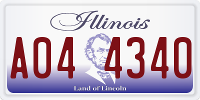 IL license plate A044340