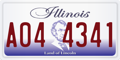 IL license plate A044341