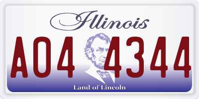 IL license plate A044344