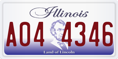 IL license plate A044346