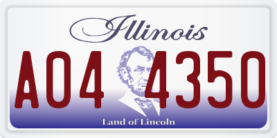 IL license plate A044350