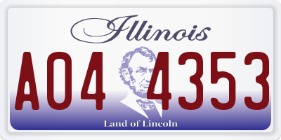 IL license plate A044353