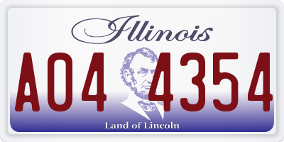 IL license plate A044354