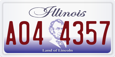 IL license plate A044357
