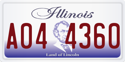 IL license plate A044360