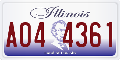 IL license plate A044361
