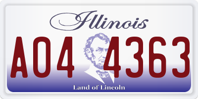 IL license plate A044363