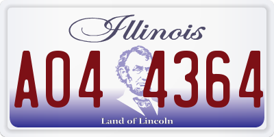 IL license plate A044364